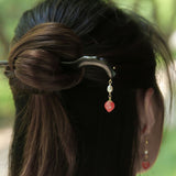 Peach Drop Ebony Hair Stick