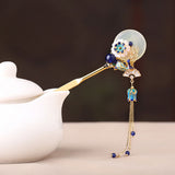 Jade Dew Tassel Hair Stick