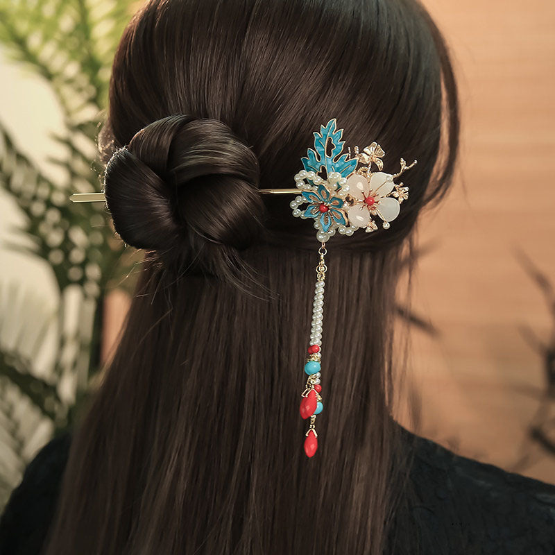 Royal Blossom Tassel Hair Stick