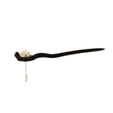 Ebony Flower Drop Hair Stick