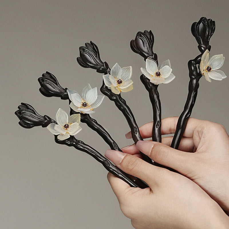 Phoenix Nirvana ancient style hairpin, national style high-end sense Xiu jade wood hairpin, ebony cool feeling hairpin gift for girlfriend