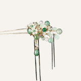 Emerald Bloom Hair Stick