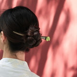 Green Flower Hair Stick