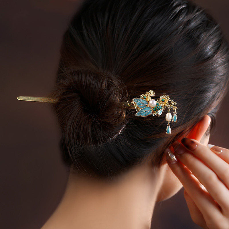 Turquoise Butterfly Hair Stick