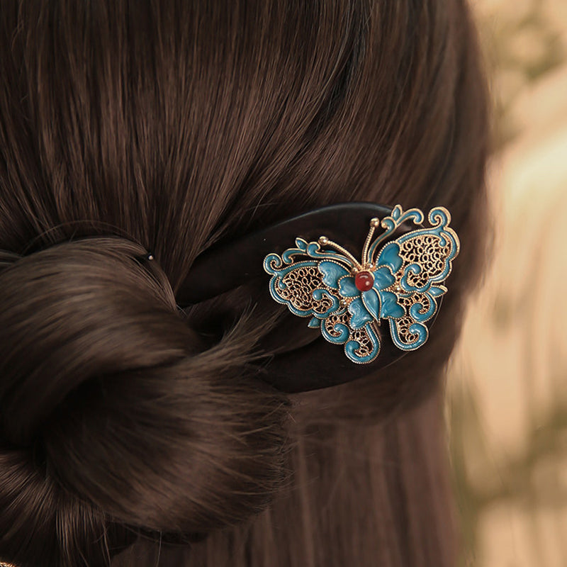Cerulean Luxe Floral Hair Fork