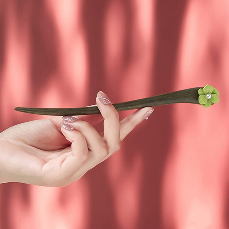 Green Flower Hair Stick