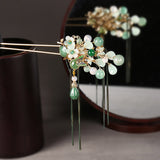 Emerald Bloom Hair Stick