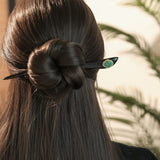 Jade Teardrop Ebony Hair Stick
