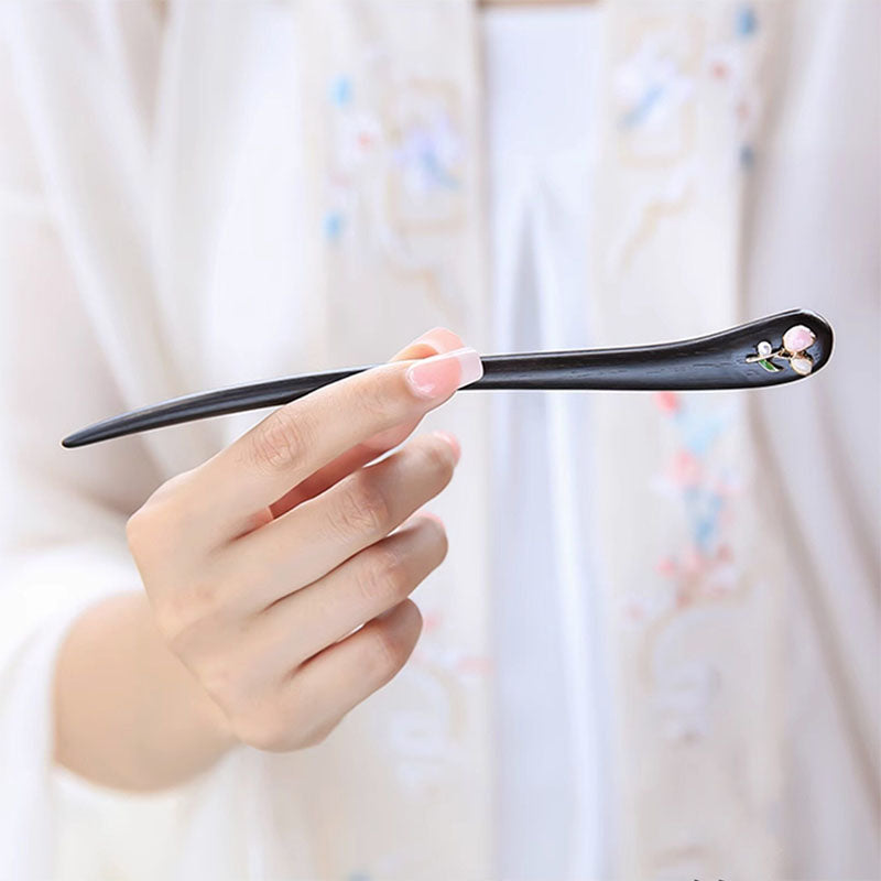 Blushing Tulip Ebony Hair Stick
