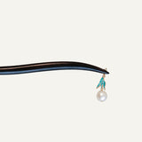Blue Leaf Charm Ebony Hair Stick