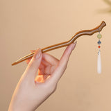 Green Sandalwood Flowing Arc Hair Stick