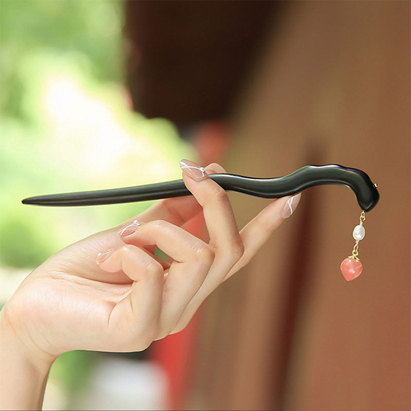 Peach Drop Ebony Hair Stick