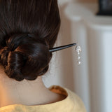 Silver Pearl Tassel Hair Stick