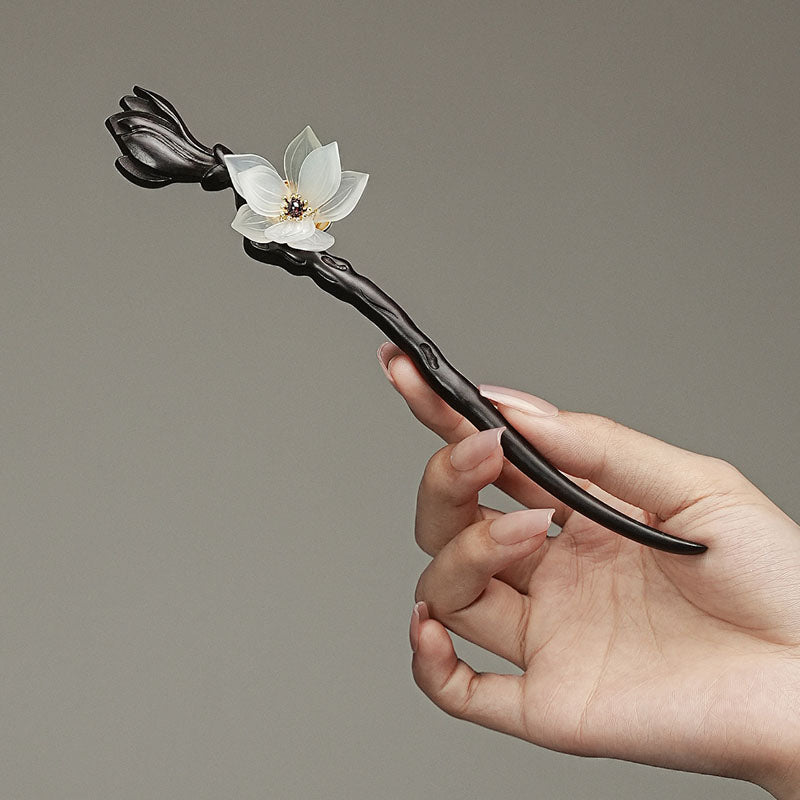 Phoenix Nirvana ancient style hairpin, national style high-end sense Xiu jade wood hairpin, ebony cool feeling hairpin gift for girlfriend