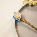 Ivory Blue Blossom Hair Stick