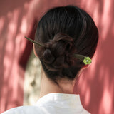 Green Flower Hair Stick