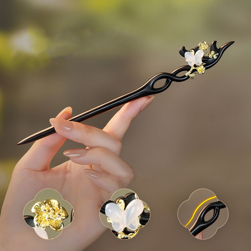 Plum Blossom Butterfly Hair Stick
