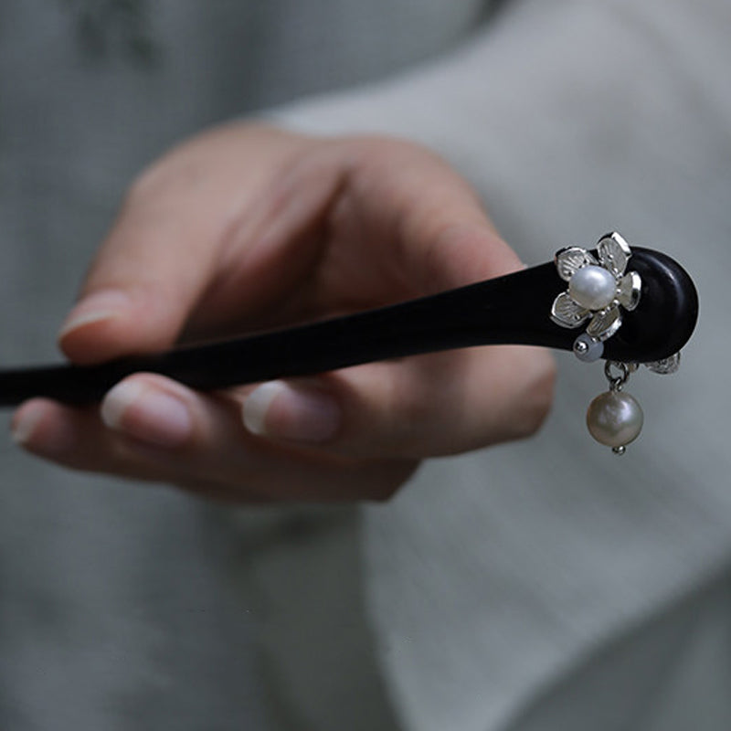 Twin Pearl Drop Hair Stick