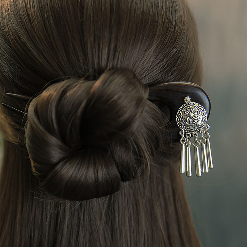 Tribal Medallion Ebony Hair Fork