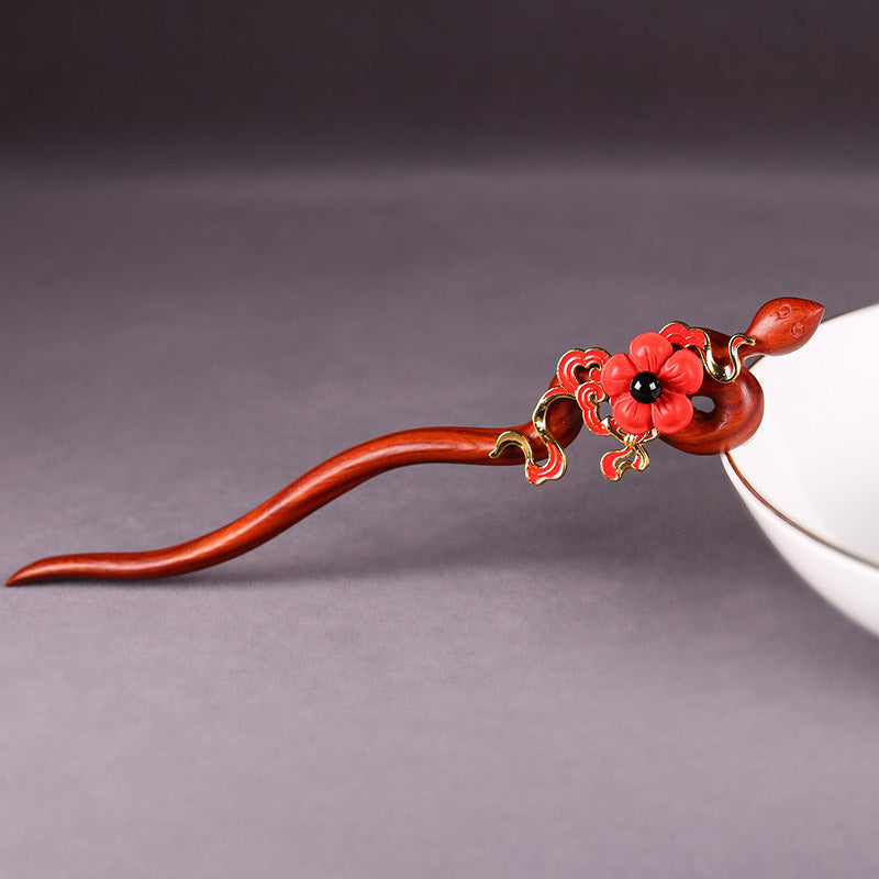 Auspicious Red Snake Hair Stick