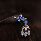 Agate Leaf Tassel Hair Stick