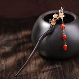Ruby Blossom Drop Hair Stick