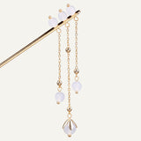 White Agate Tassel Hair Stick