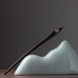 Rose Motif Ebony Hair Stick