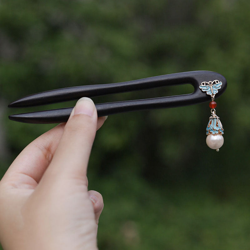 Azure Butterfly Hair Stick