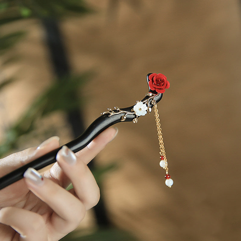 Velvet Rose Hair Stick