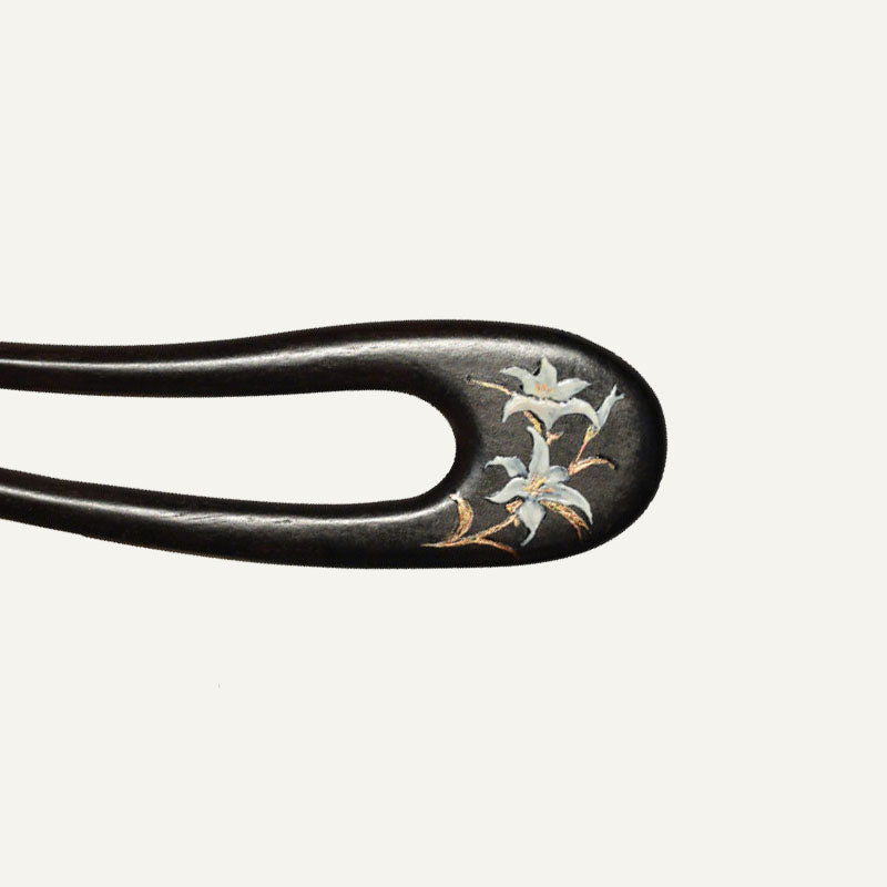 Hand-Painted Lily Hair Stick