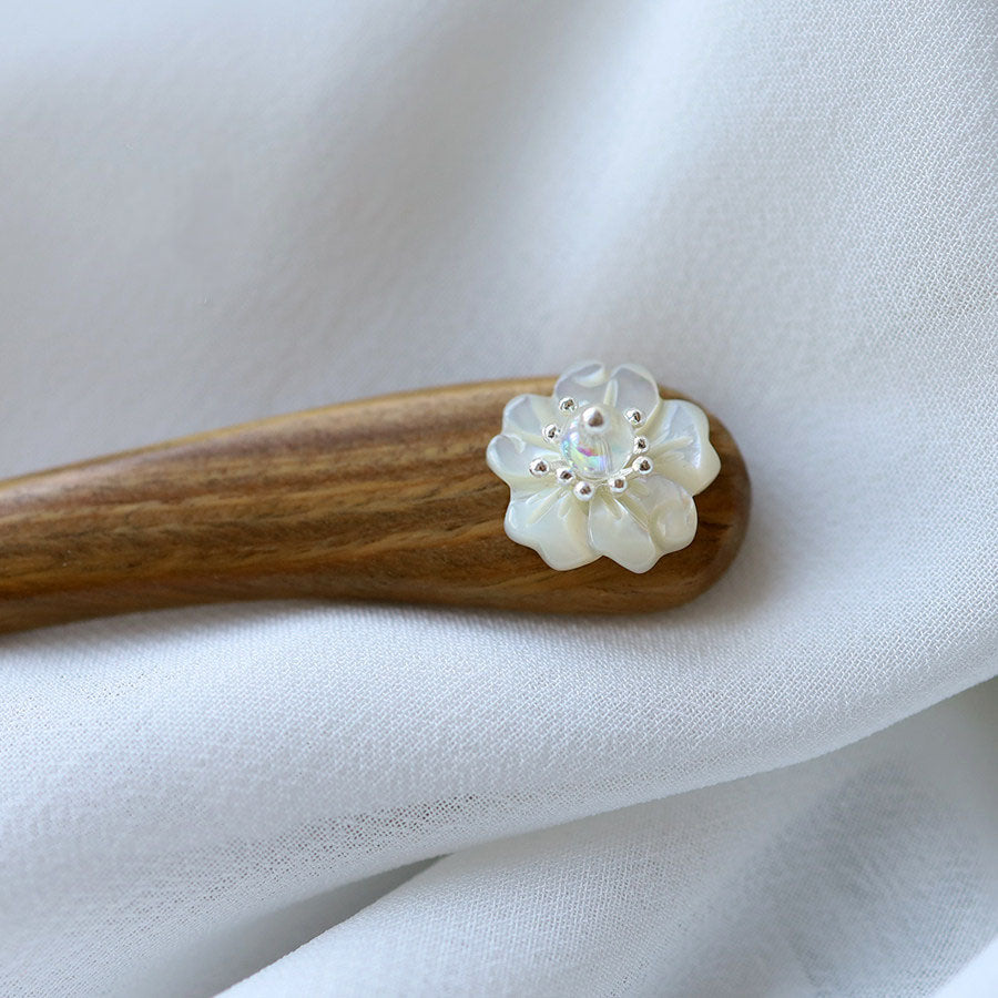 Muted White Hair Stick