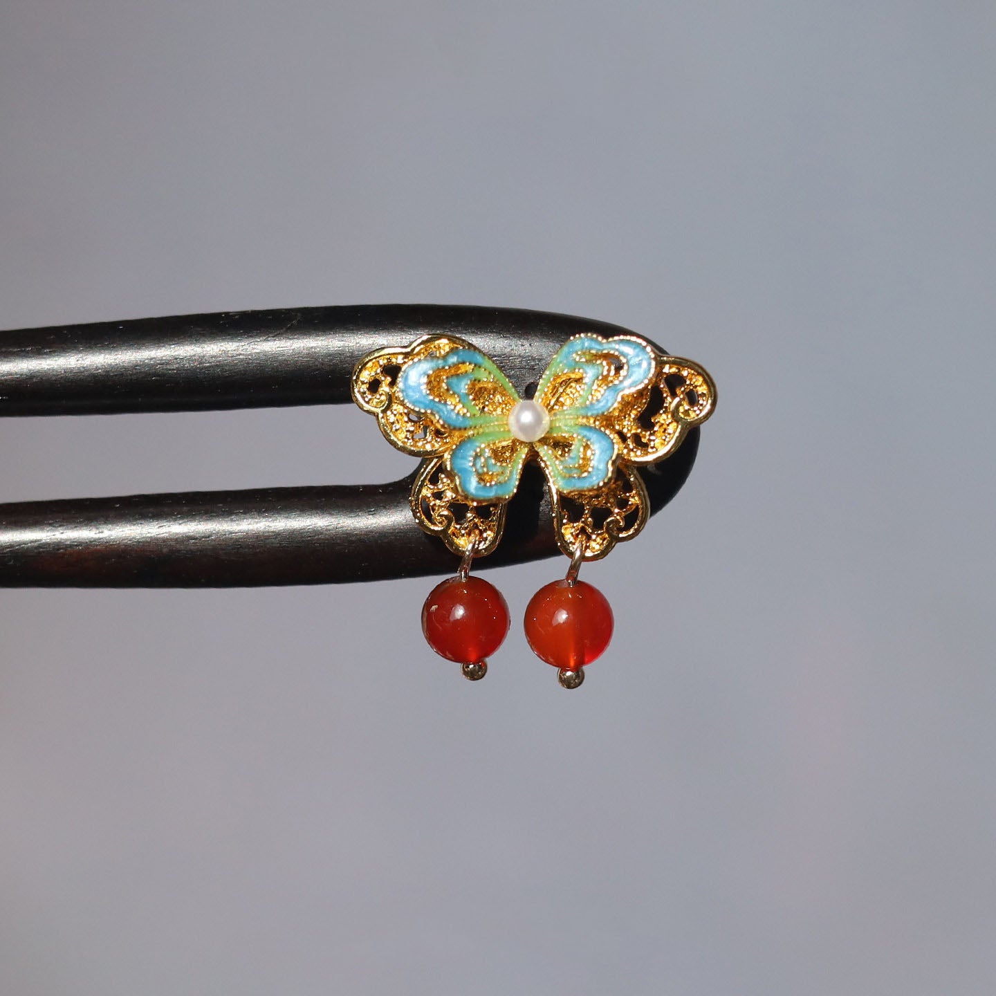 Enamel Butterfly Hair Stick