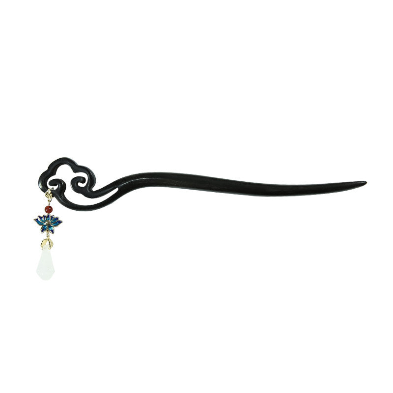 Ebony Swirl Dangle Hair Stick