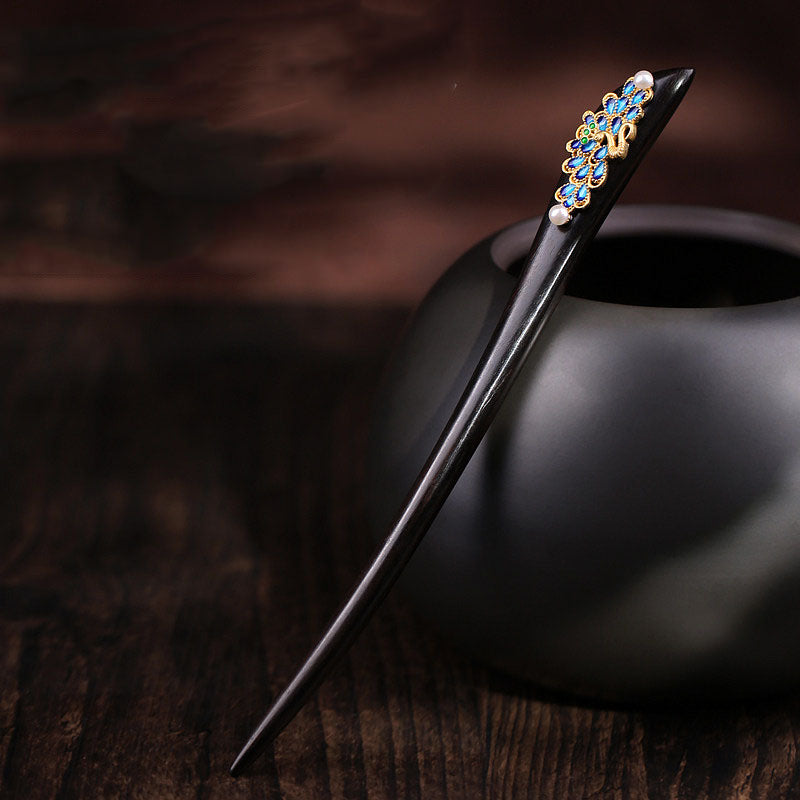 Ornate Peacock Hair Stick