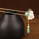 Misty Jade Flower Hair Stick