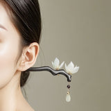 Lotus Shadow Ebony Hair Stick