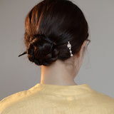 Silver Pearl Tassel Hair Stick