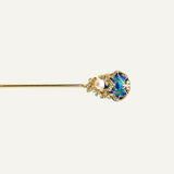 Azure Enamel Pearl Hair Stick