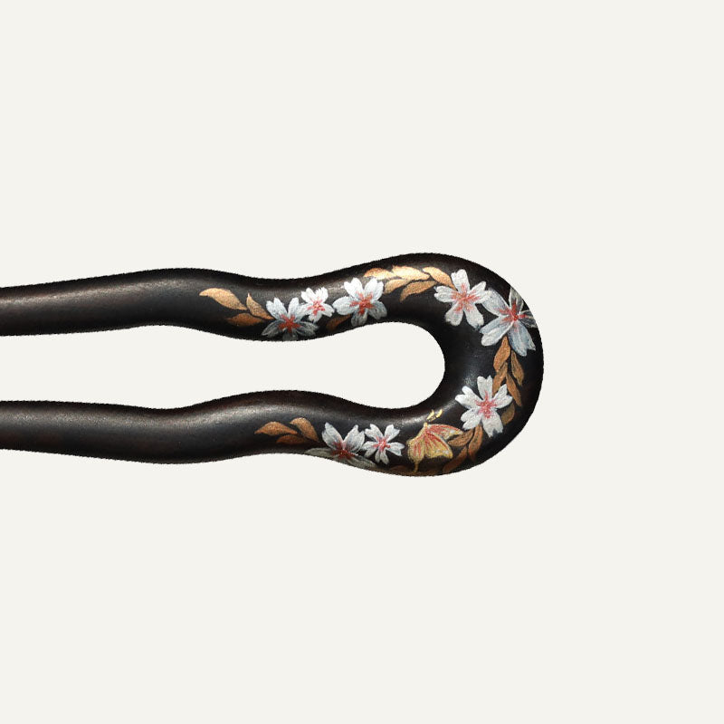 Hand-Painted Floral Hair Stick