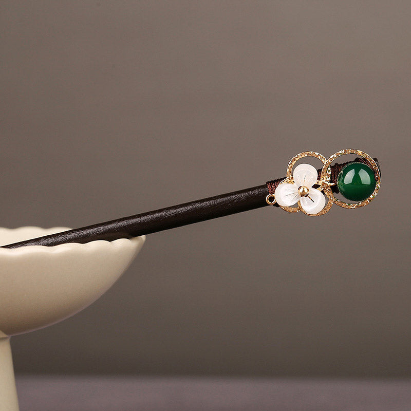 Ivory Moss Hair Stick