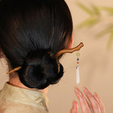 Green Sandalwood Flowing Arc Hair Stick