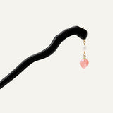 Peach Drop Ebony Hair Stick
