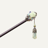 Rose Blossom Jade Drop Hair Stick