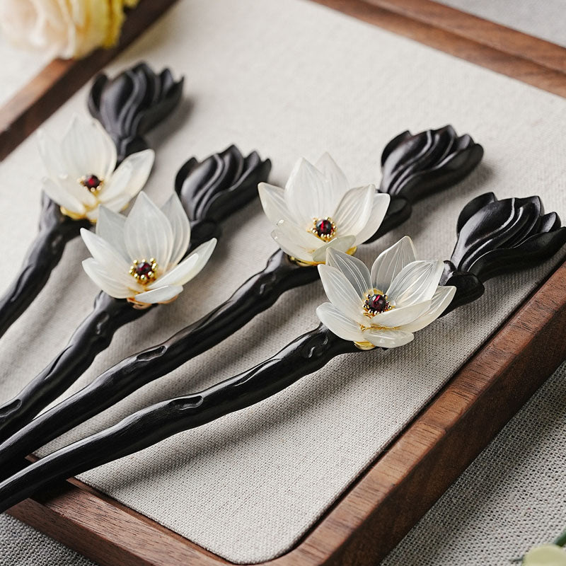 Phoenix Nirvana ancient style hairpin, national style high-end sense Xiu jade wood hairpin, ebony cool feeling hairpin gift for girlfriend