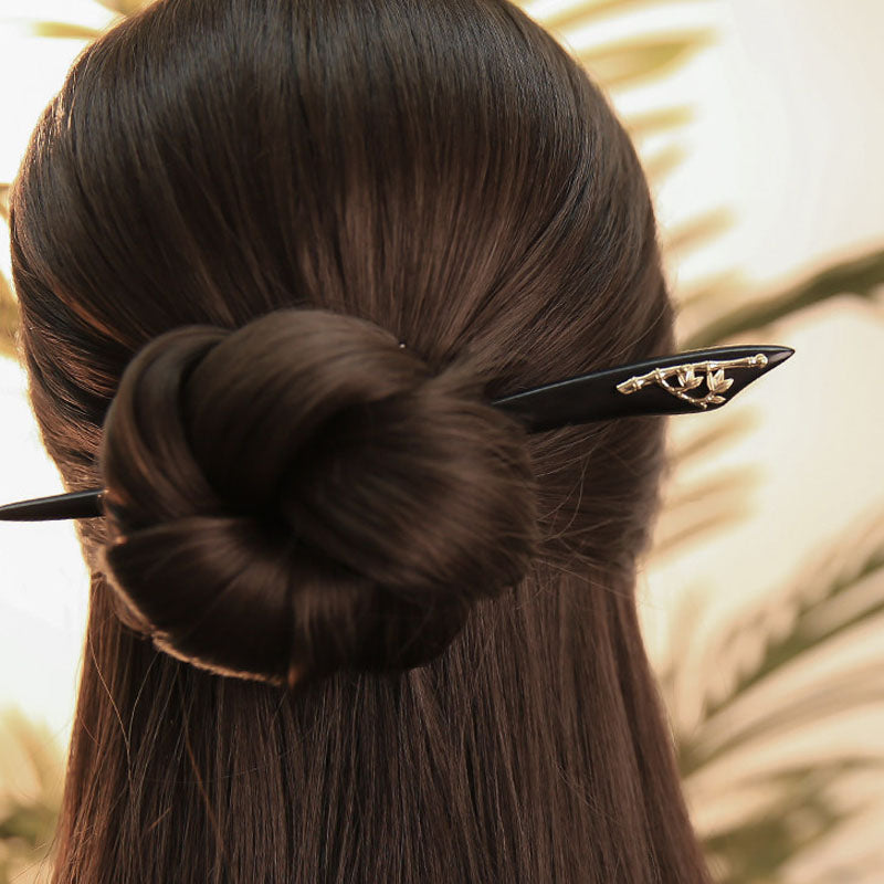 Bamboo Accent Ebony Hair Stick