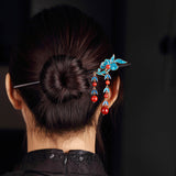 Berry Leaf Cascade Hair Stick