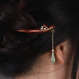 Jade Drop Bamboo Hair Stick
