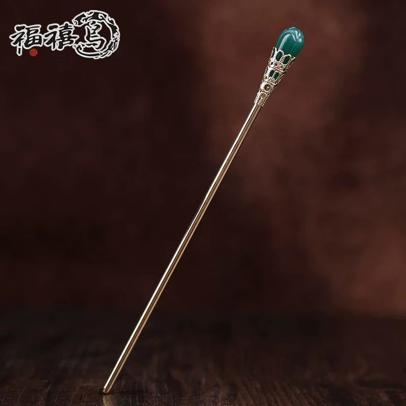 Green Magnolia Hair Stick