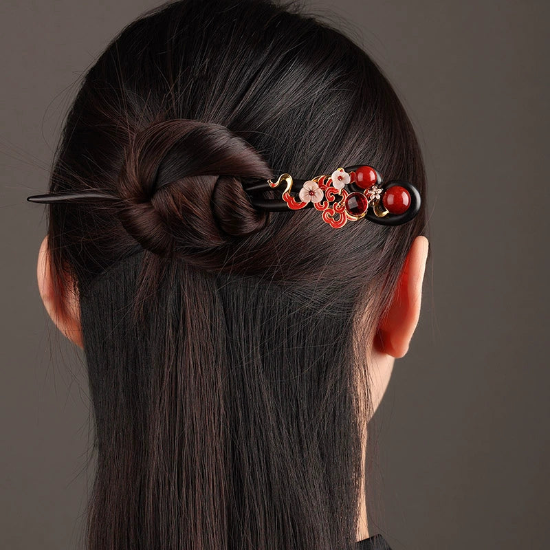 Lucky Red Cloud Hair Stick